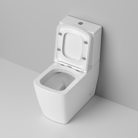 Унитаз напольный с бачком Ambassador Kingston 147K19001RS белый с сиденьем безободковый каскадный смыв